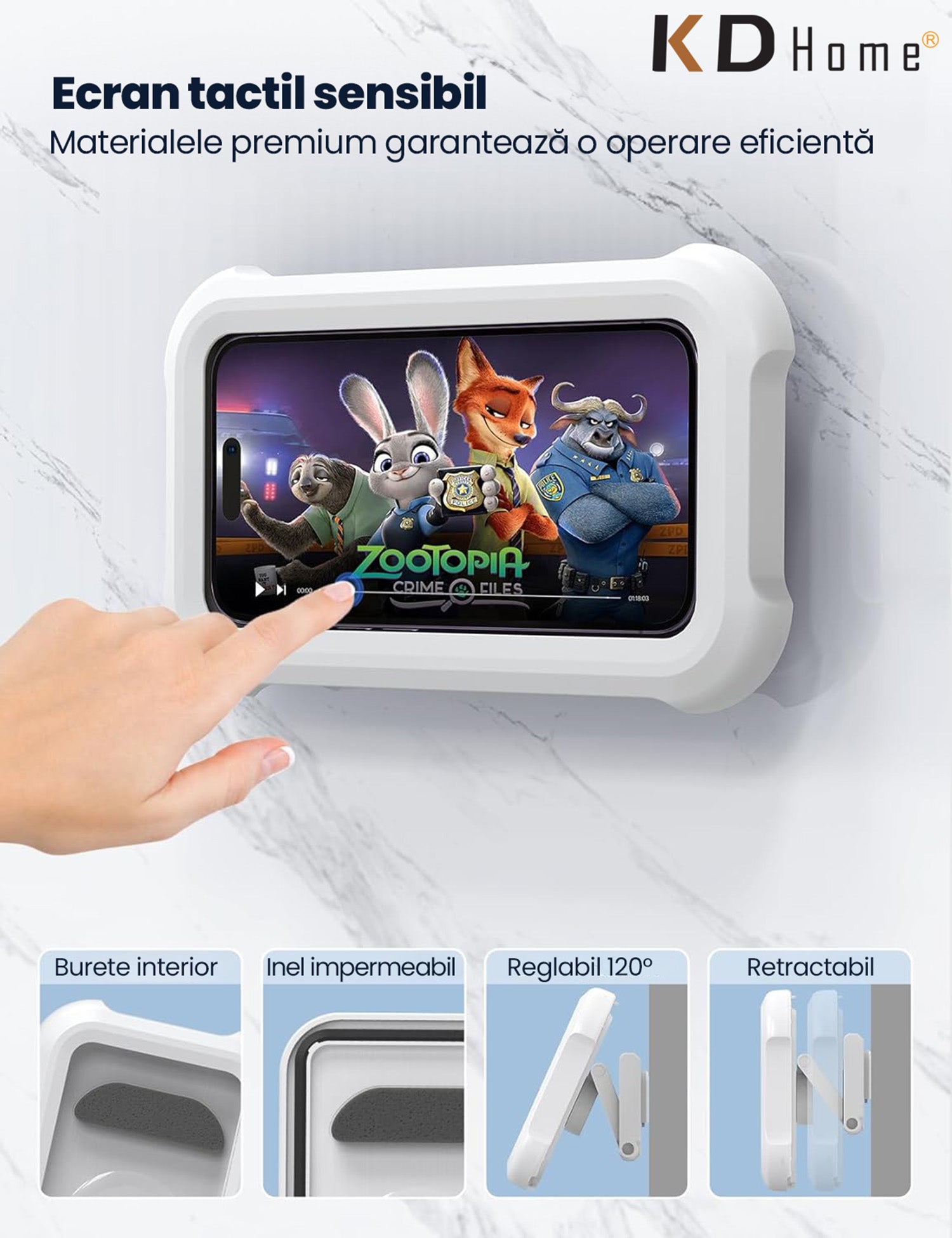 Suport Telefon Pentru Baie si Dus KD Home ShowerView Suport Telefon Pentru Baie si Dus KD Home ShowerView
